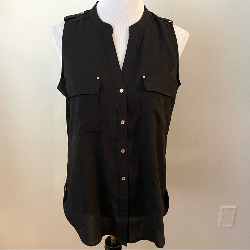 Calvin Klein Black Sleeveless Flowy Top